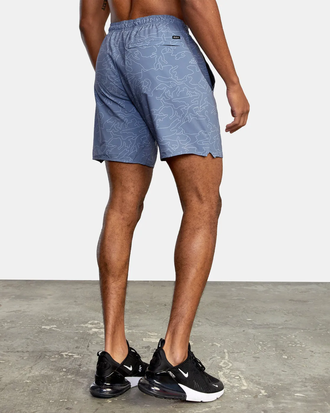 Yogger Stretch 17" Athletic Shorts - Line Camo Blue Slate
